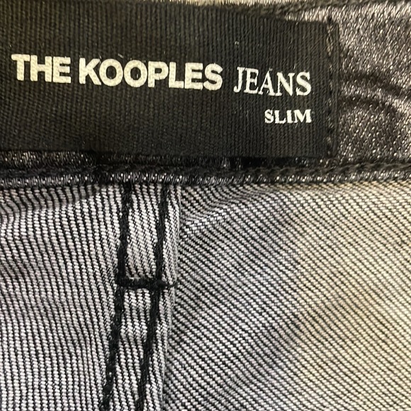 The Kooples distressed painted black slim fit  jeans NWT - Picture 8 of 9
